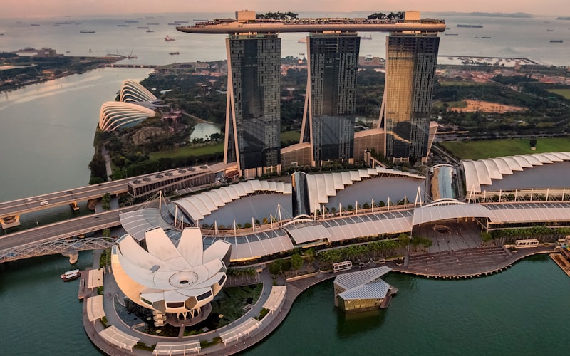 Khu Marina Bay, Singapore nhìn từ trên cao